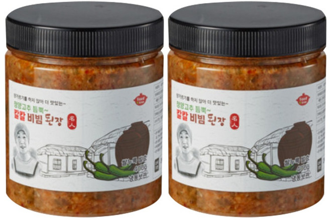 [이인자 명인 누룩]푸드트리 청양고추듬뿍 칼칼비빔된장, 2개, 400g
