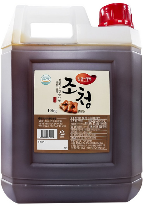 HACCP 비건인증 달콤한행복 조청 대용량 업소용 식당용 가정용, 10kg, 1개