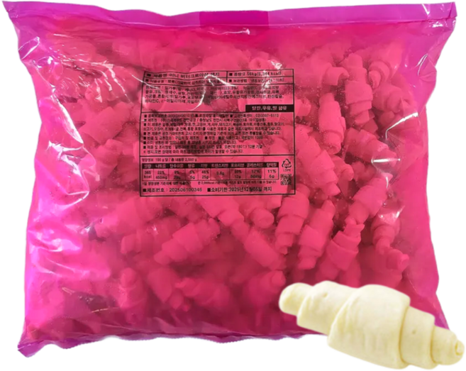 신세계 대용량 미니 크로아상 냉동생지 2.56kg(19g.150개).1봉, 1개, 2.56kg