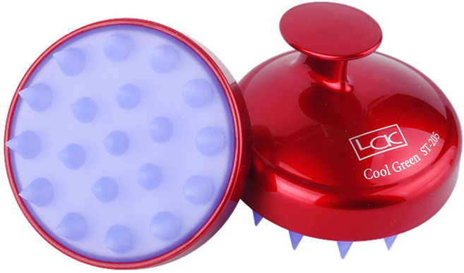 LCK 쿨그린 실리콘 샴푸브러쉬 레드, 1개