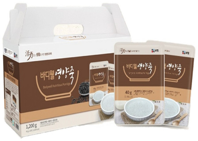 보령 바디웰 영양죽 40g x 30포 환자영양식 식사대용, 60개