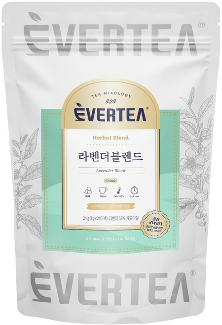 에버티 라벤더 블렌드 티백, 1개, 24개입, 1g