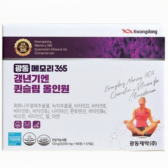 [광동 메모리365 100% 정품] 갱년기엔 퀸슬림 올인원, 60정, 6박스