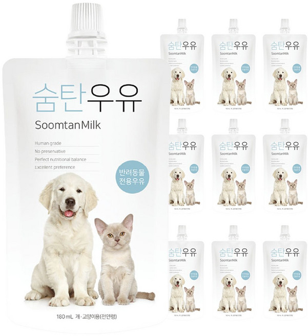 숨탄우유 반려동물 전용우유, 10개, 180ml