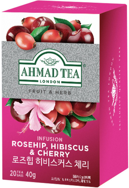 아마드티 로즈힙 히비스커스 체리 티, 2g, 20개입, 1개
