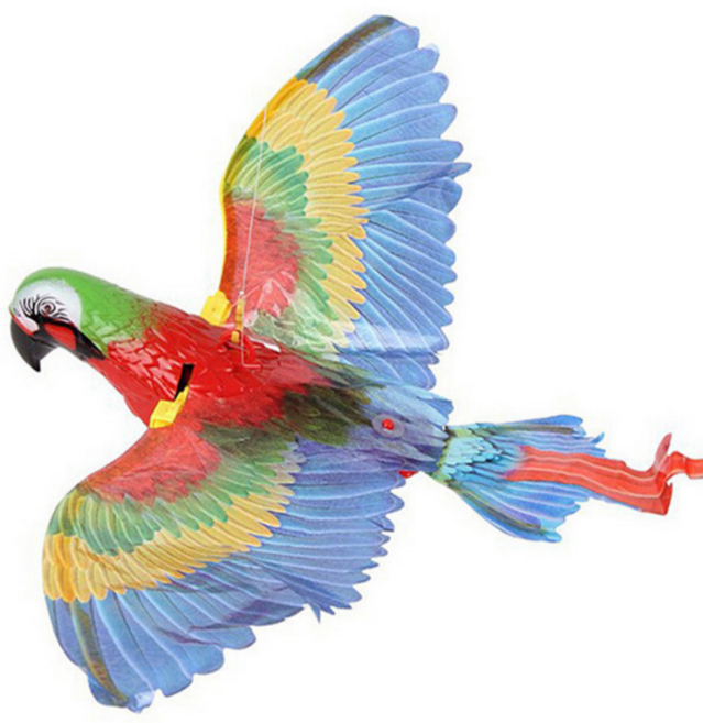 알뜰펫 고양이새장난감 로봇 꼬리잡기 움직이는 날아다니는새, 1개, 앵무새