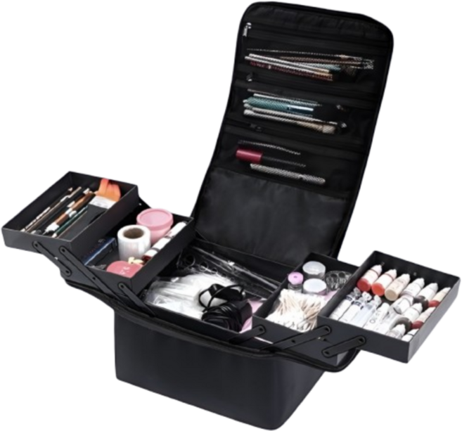 바잇마이 메이크업 전문가용 현장가방 출장가방 대형, 1개, 블랙