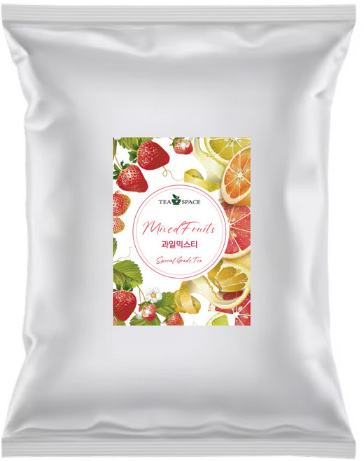 [티스페이스] 프리미엄 과일 믹싱티 스트로베리 대용량 1kg 카페용 업소용, 1개, 1개입