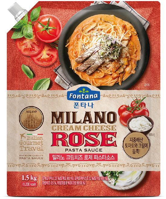폰타나 밀라노 크림치즈 로제 파스타소스, 1.5kg, 1개