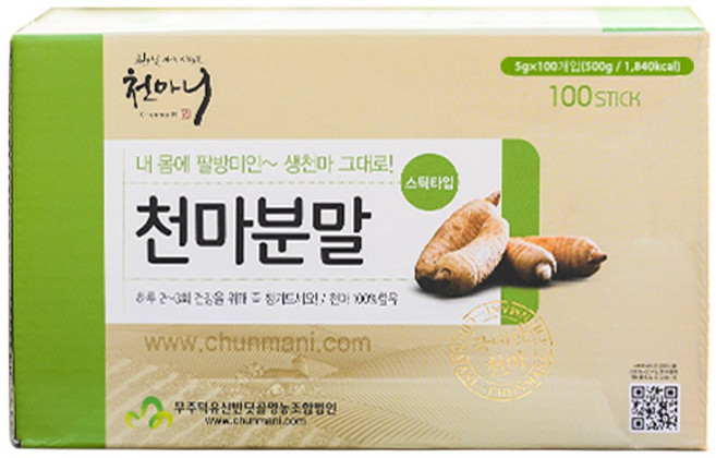 천마니 [천마니공식몰] 무주천마가루 분말스틱 1박스, 500g, 1개