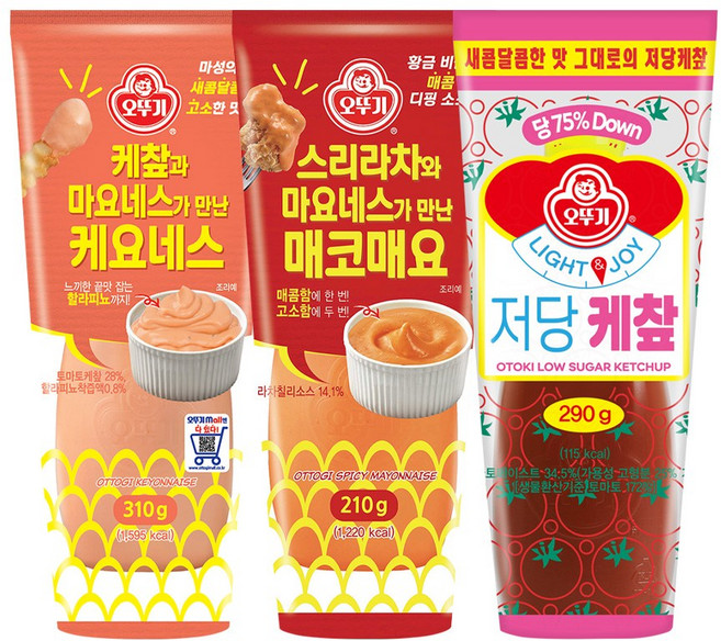 오뚜기 케요네스 310g+매코매요 210g+Light&joy 저당 케찹 290g, 1개