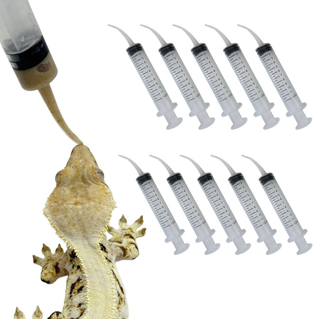 그로우핸즈 반려동물 피딩용 커브 주사기 소동물 투약용, 10개, 투명