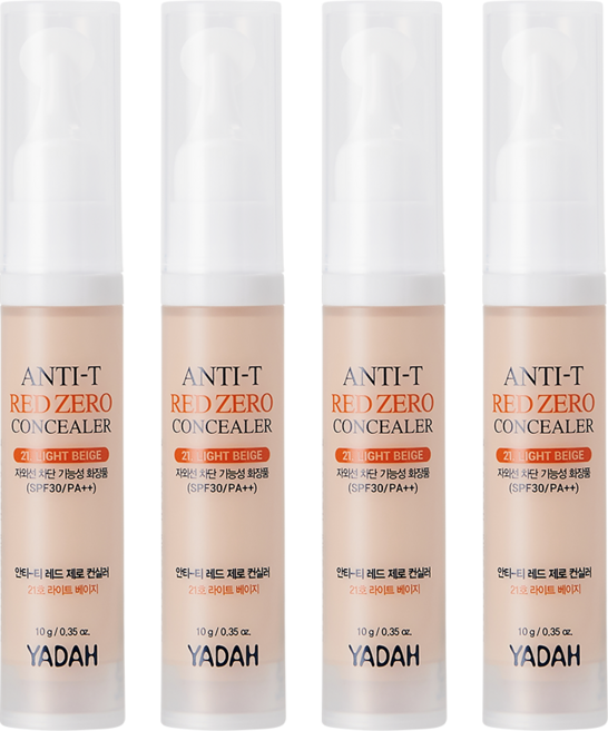 야다 안티 티 레드 제로 컨실러 10g, 라이트베이지, 4개