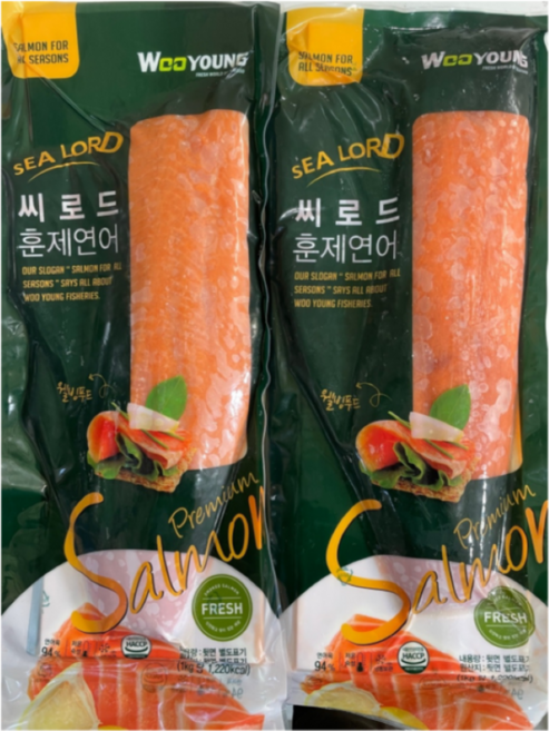 코호 냉동 훈제연어 5-6미 9kg 연어덮밥, 6개, 1kg