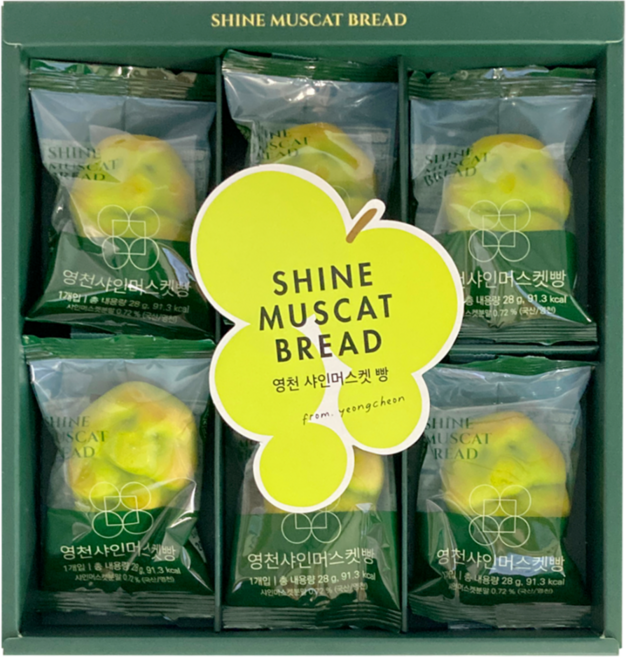 [심박]영천샤인머스켓빵 선물세트, 12개