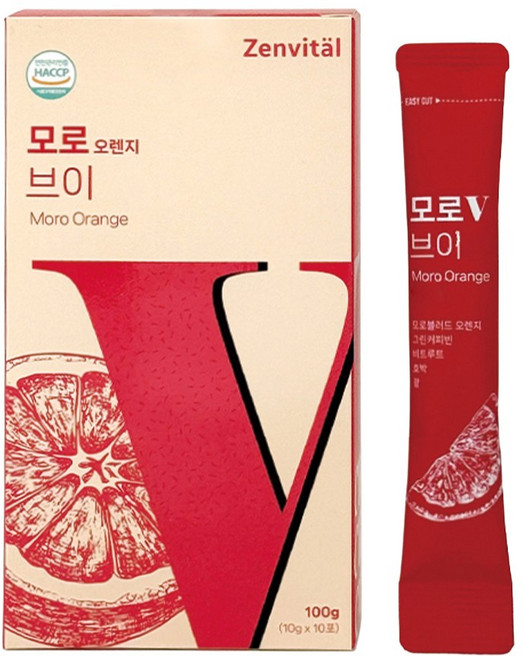 젠바이탈 모로 오렌지 브이라인 모로실 C3G 그린커피빈, 10개, 10g