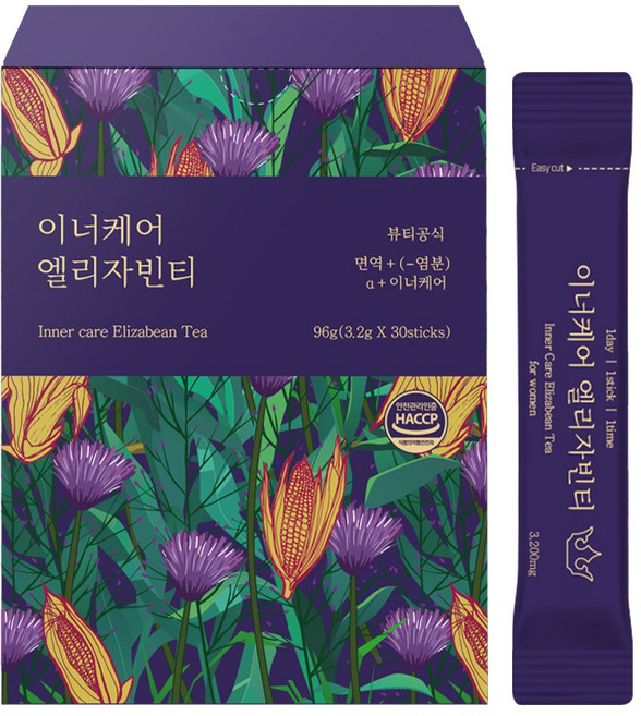 생활속미 이너케어 엘리자빈티 이노시톨 퍼플티 옥수수수염 호박 차 임신준비 1박스 30개입, 96g, 1개