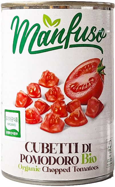 멘푸소 유기농 찹드 다이스드 토마토소스, 400g, 1개