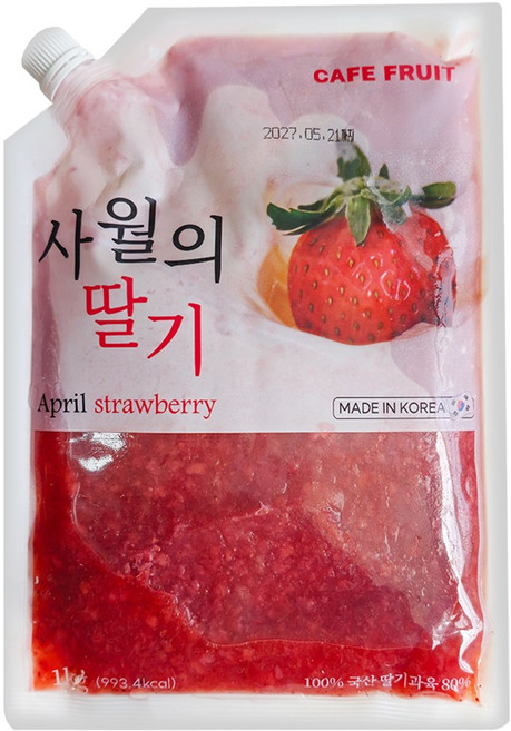 CAFE FRUIT 국산딸기로 만든 사월의 딸기청 1kg, 1개