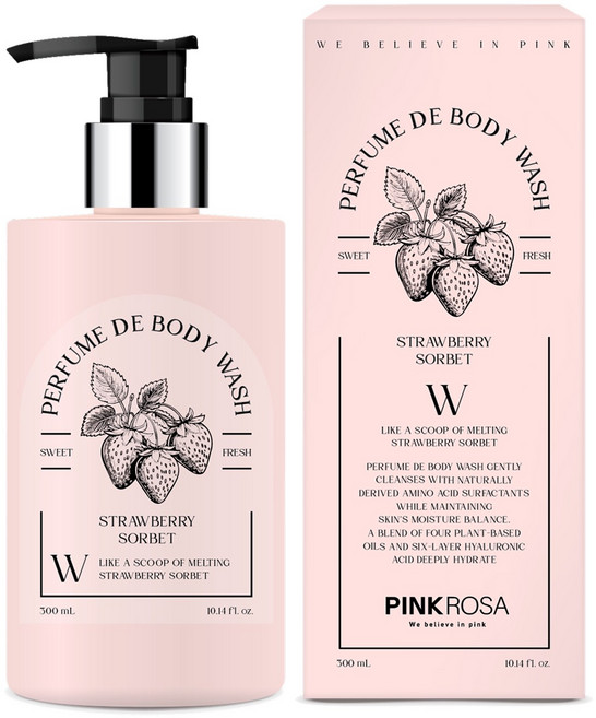 핑크로사 퍼퓸 드 바디워시 스트로베리 소르베 300ml 1개