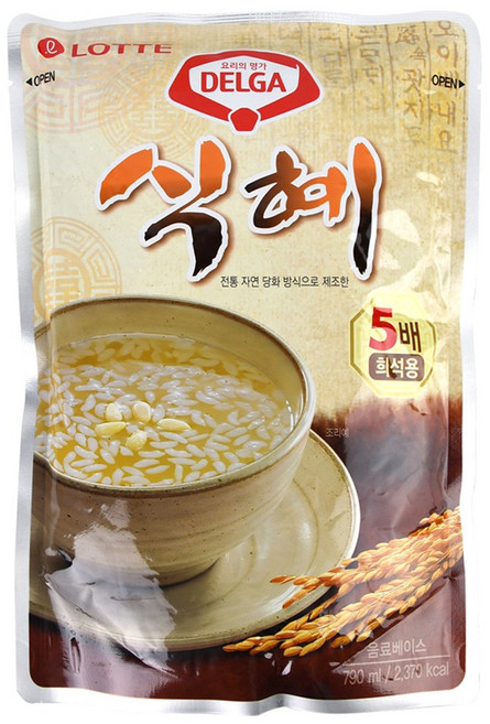 롯데 델가 식혜 (790ml x 10개) 수정과 원액, 790ml, 10개