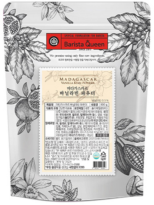 바리스타퀸 마다가스카르 바닐라 빈 파우더 800g 10개, 1개입