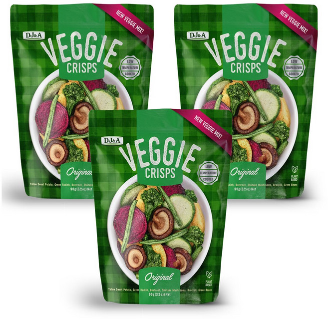 디제이앤에이 베지크리스프 오리지널 스낵, 90g, 3개