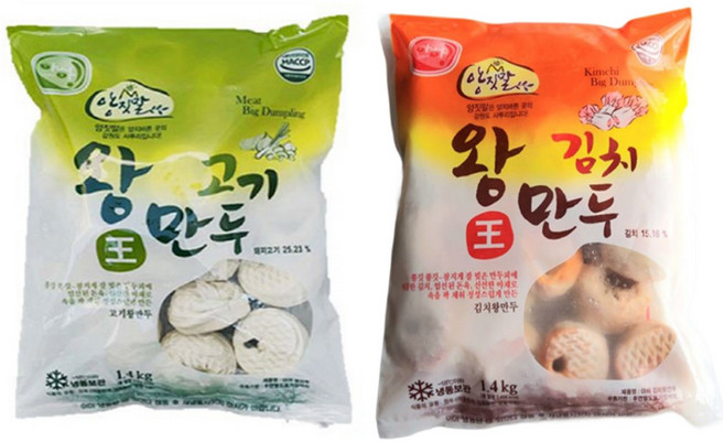 아하식품 고기왕만두 김치만두 1+1 업소용 사리 식당용 대용량 냉동식자재 1.4kg