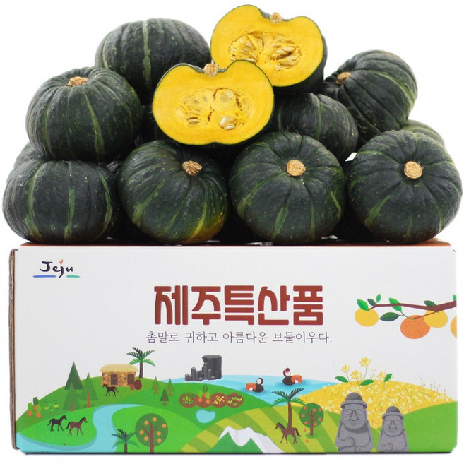 천하일품 첫물 제주 미니(밤)단호박 2~10kg, 05.미니(밤)단호박 5kg 특품(9-18개), 1개
