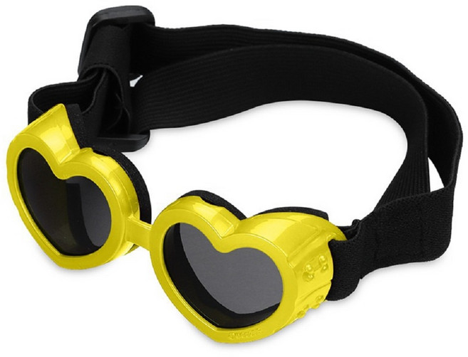 펫카 MAAH 반려동물 자외선 UV차단 하트 고글 선글라스, 옐로우, 1개