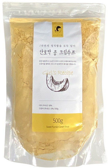 고소~하게 가벼운 한잔 단호박 콩크림 수프 미숫가루 선식 식사대용 500g +20g계량스푼 증정, 1개
