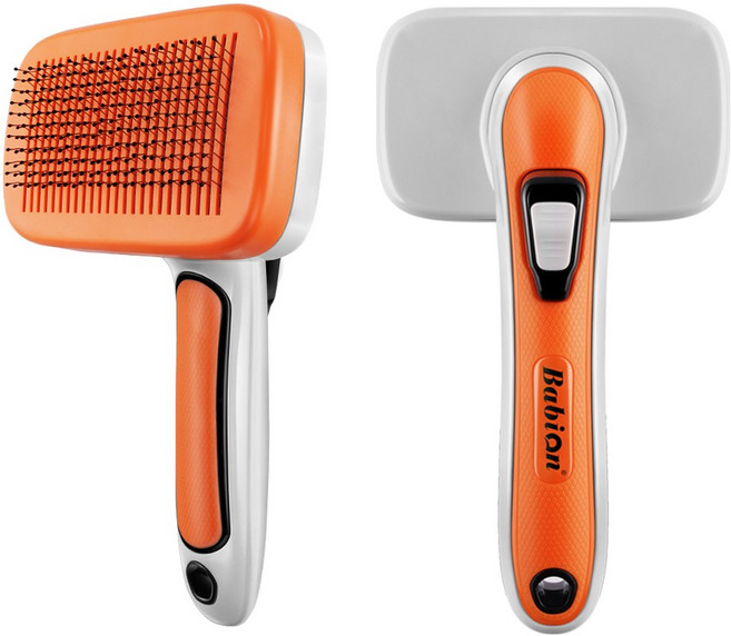 바비온 반려동물 쓱싹 슬리커 자동 털 제거 브러쉬 M, 화이트, 1개