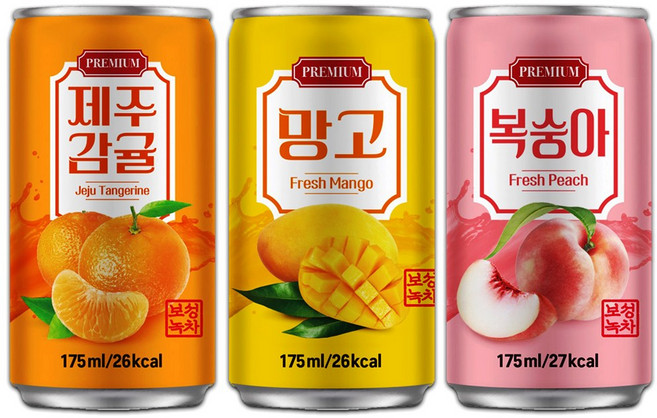 [중앙몰] 다인 서편제 복숭아+제주감귤+망고 175ml 각10개 총30캔, 1세트, 1세트