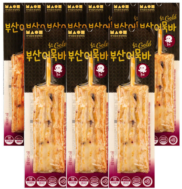 부산어묵 해물가득문어 어묵바, 10개, 70g