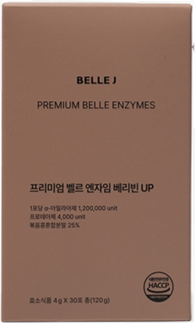 벨르제이 프리미엄 벨르 엔자임 효소 인절미맛, 1박스, 120g
