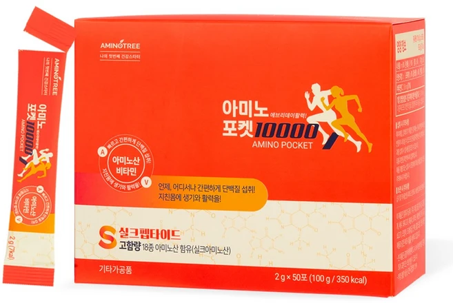체력 일상의 회복 18가지 아미노산 아미노포켓10000, 2g, 50개 - 쿠팡