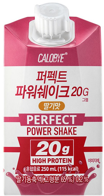 칼로바이 퍼펙트 파워쉐이크 20G 마시는 프로틴 음료 딸기맛, 48개, 250ml