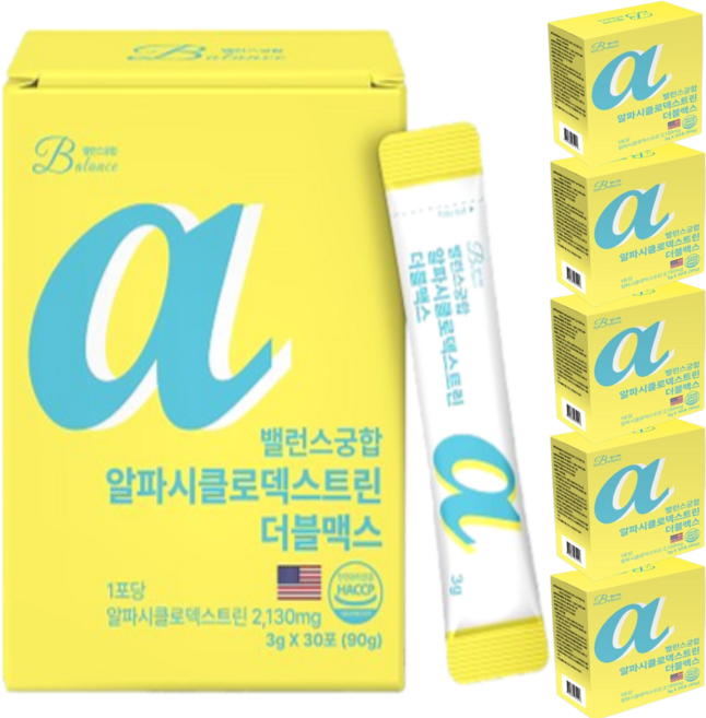 알파CD 분말 알파시클로덱스트린 밸런스궁합 알파 시디 사이클로덱스트린 난소화성말토덱스트린, 6개, 30회분