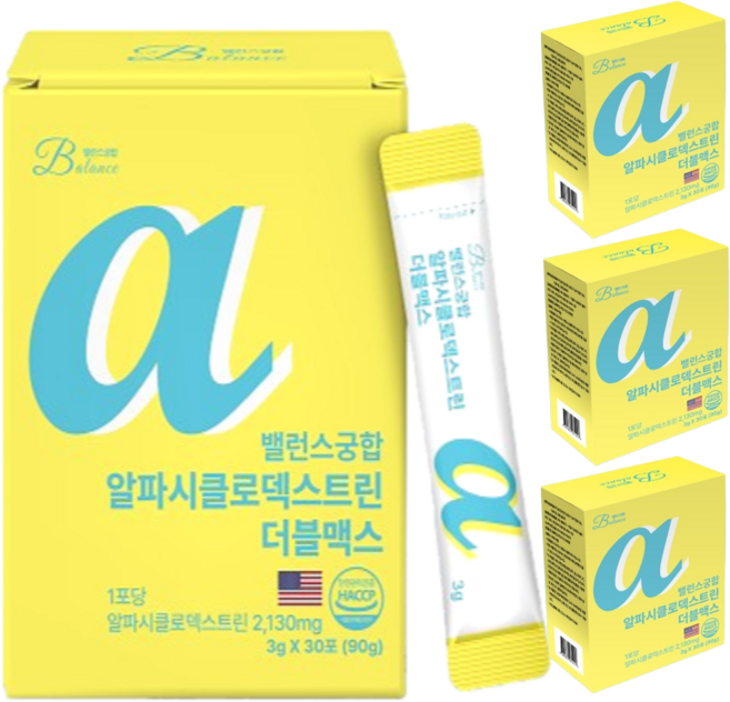 알파CD 분말 알파시클로덱스트린 밸런스궁합 알파 시디 사이클로덱스트린 난소화성말토덱스트린, 4개, 30회분