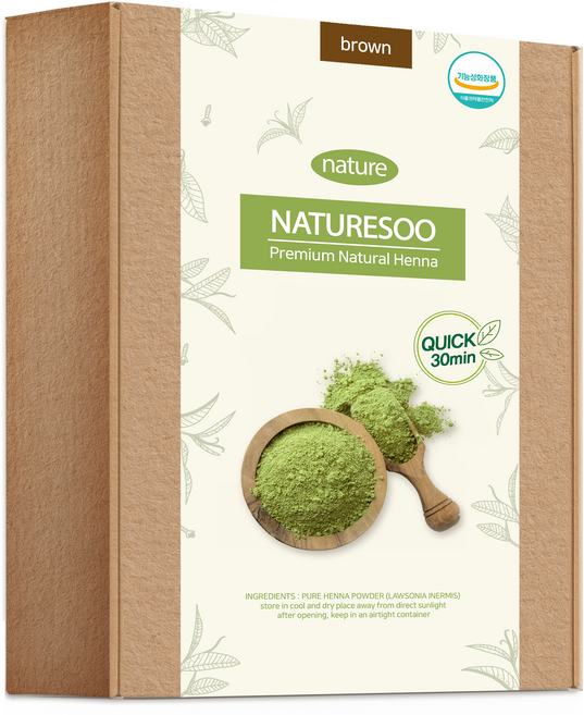 네이처수 천연 헤나염색약 100% 새치커버 8가지컬러, 브라운 (케미컬), 1개