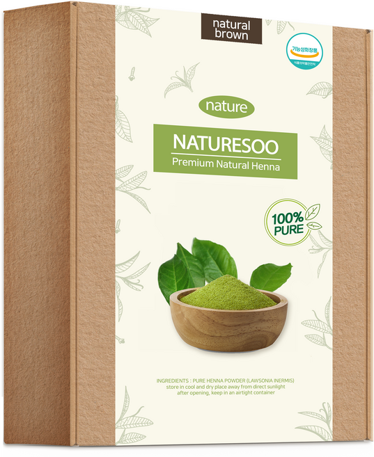 네이처수 천연 헤나염색약 100% 새치커버 8가지컬러, 네추럴브라운 (천연), 1개