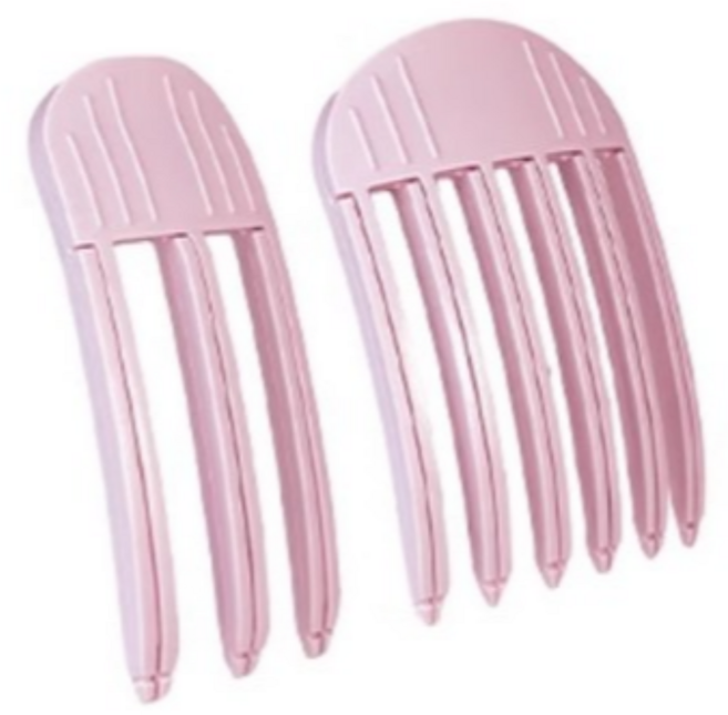 유통피아 헤어 뿌리 정수리 볼륨 업 집게, 1세트, 진핑크 6핀+3핀