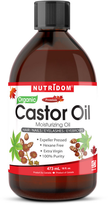 뉴트리돔 100% 유기농 캐스터 오일 Organic Castor Oil 피마자오일 피마자유 속눈썹 눈썹 모발 및 피부용 473ml 캐나다 직구, 1개