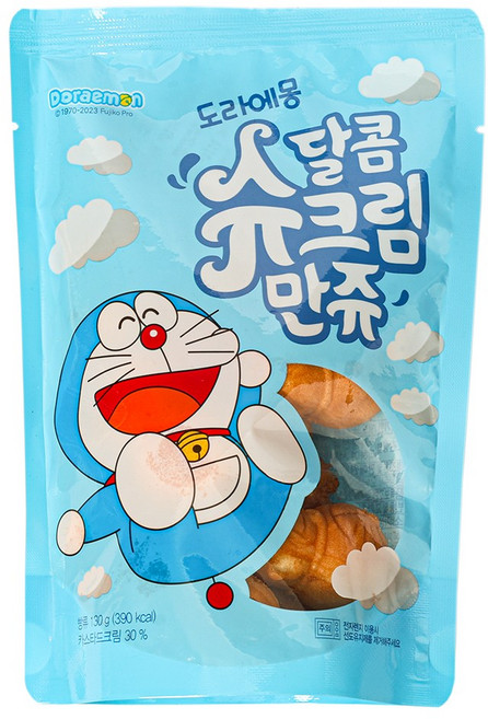 도라에몽 슈크림만쥬 130g 빵 간식, 3개