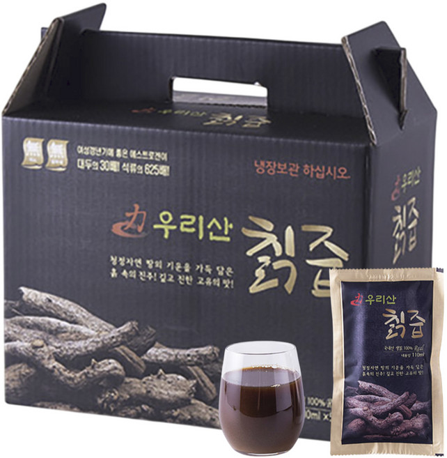 하정식품 국내산 100% 자연산 무첨가 생칡즙, 30개, 110ml