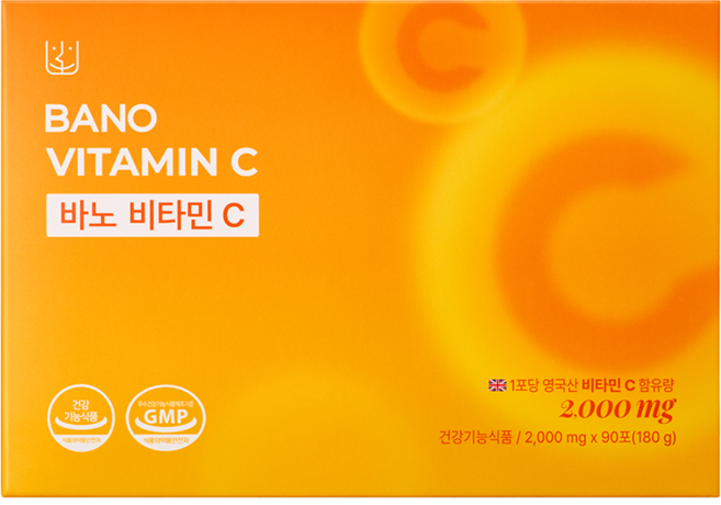 (영국산 비타민C) 바노 비타민C 2000mg x 90포, 2박스, 90회분