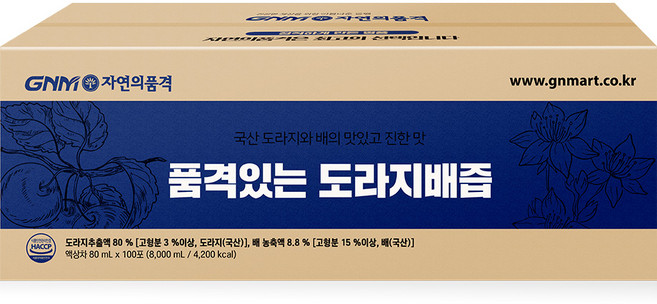 GNM자연의품격 품격있는 도라지배즙, 80ml, 100개