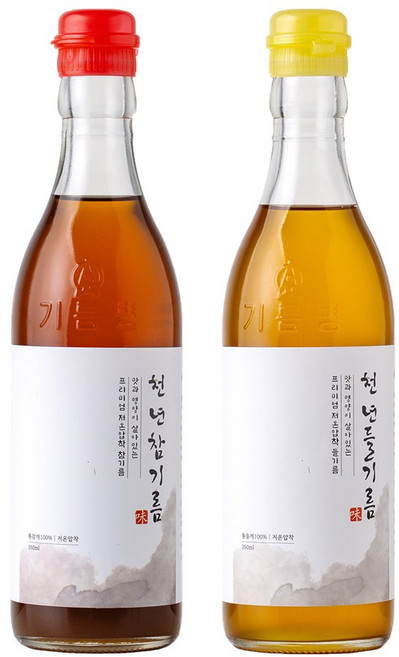 저온압착 천년참기름+천년들기름 오일세트, 천년참기름+천년들기름 세트, 1개, 350ml