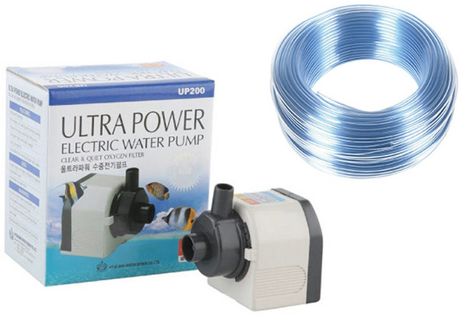 수아쿠아 협신 수중모터 UP200 + 수도 호스 세트, 20W, 1세트