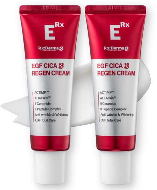 알엑스더마 EGF 시카 리젠 크림 세라마이드 판테놀 병풀 피부과 레이저 재생관리 후 진정크림, 2개, 50ml